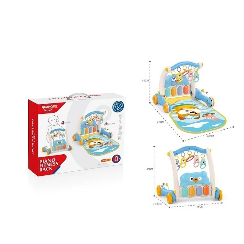 Huanger HE0612 2-in-1 Kick & Play Piano Gym Playmat & Walker