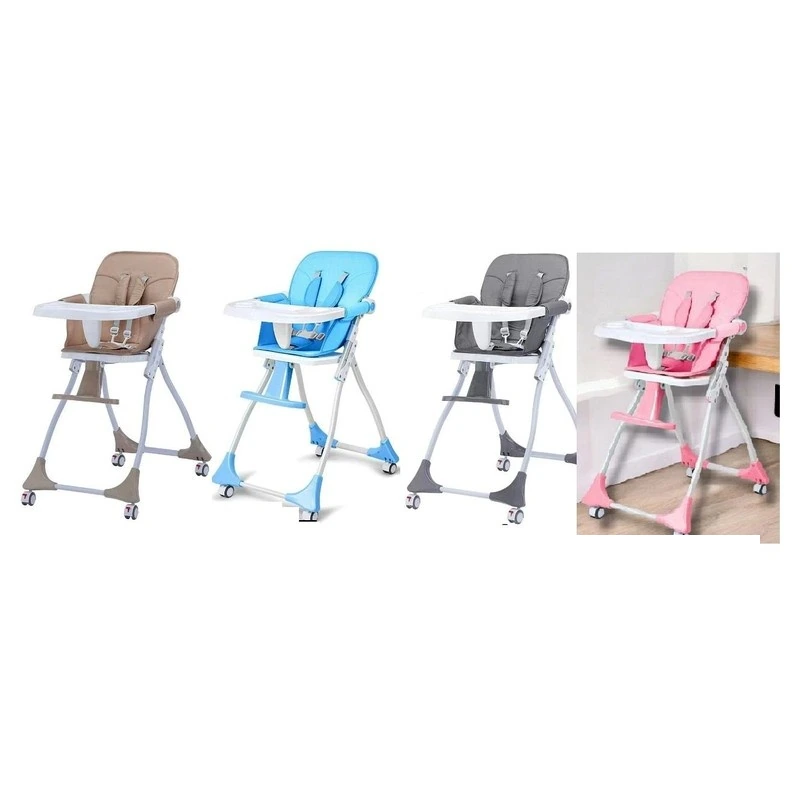 Kidilo C006 Foldable Baby Feeding High Chair with Rolling Wheels