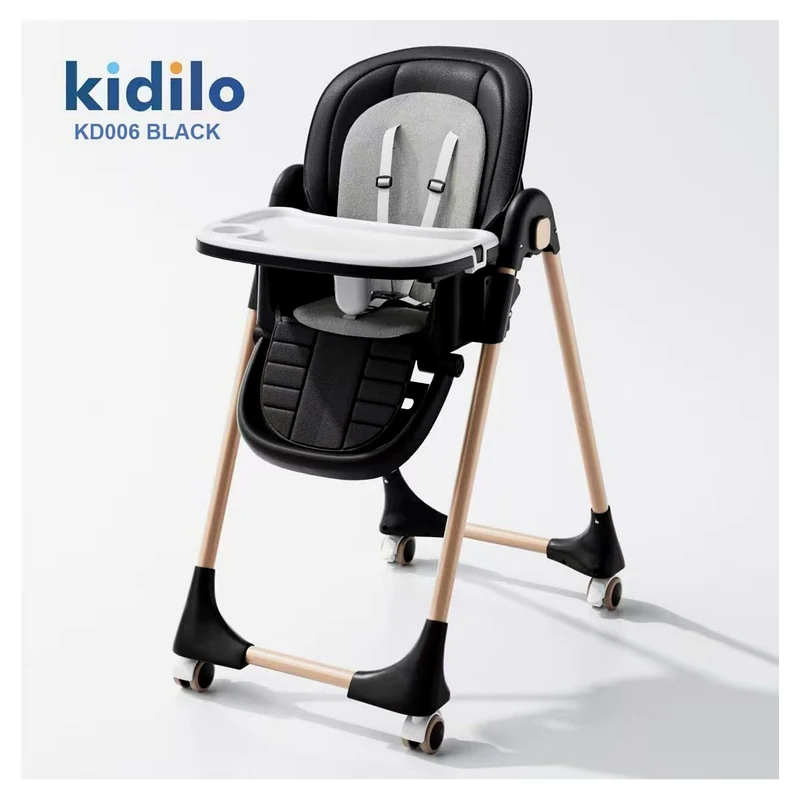 Kidilo KD006 Nordic Wooden-Style Legs Baby High Chair