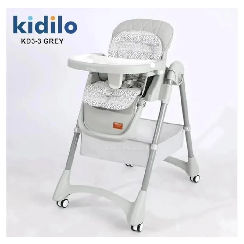 Kidilo KD3-3 Adjustable Baby High Chair with Geometric Cushion