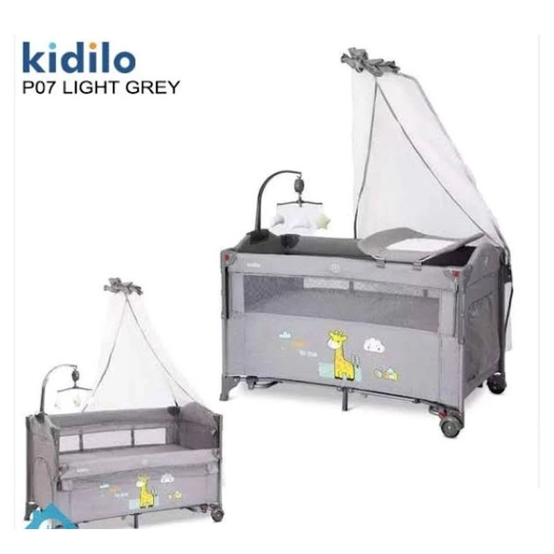 Kidilo P07 Deluxe Multi-Tier Baby Playpen Crib & Bassinet