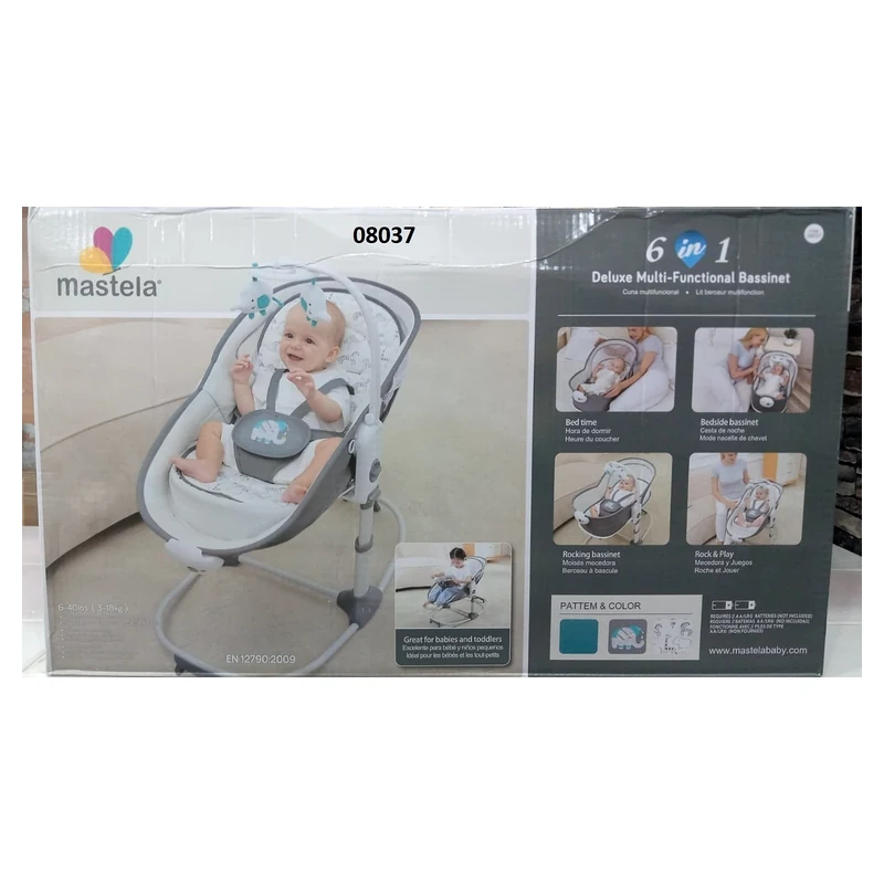 Mastela 08037 6-in-1 Deluxe Multi-Functional Bassinet & Rocker