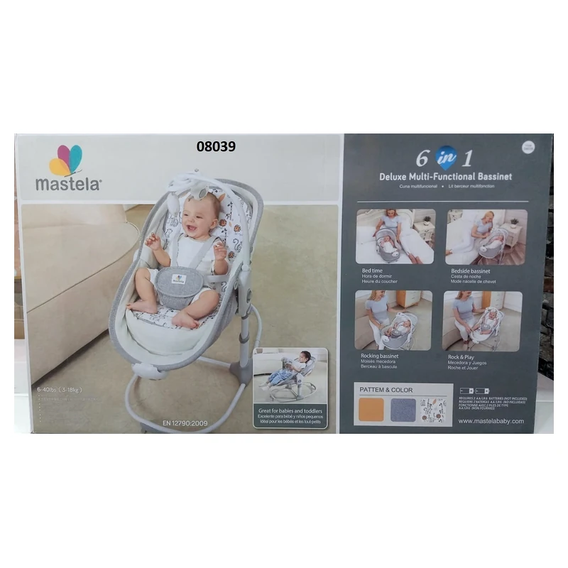 Mastela 08039 6-in-1 Deluxe Bassinet & Rocker (Safari Edition)
