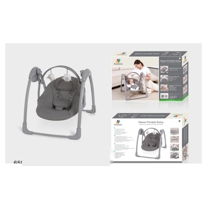 Mastela 6599 Deluxe Portable Automatic Baby Swing (Cool Grey)