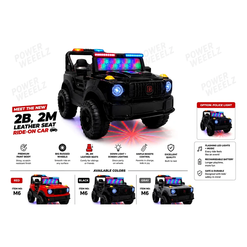 Power Weelz M16 12V Mercedes G-Wagon Style Electric Luxury SUV photo 3