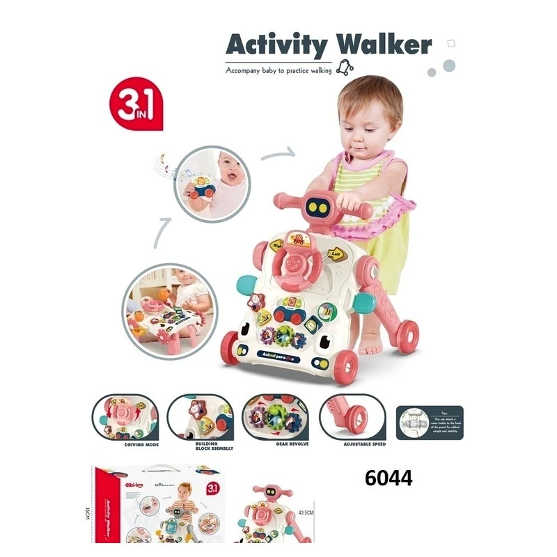 SmartSteps 6044 3-in-1 Baby Push Walker & Activity Center
